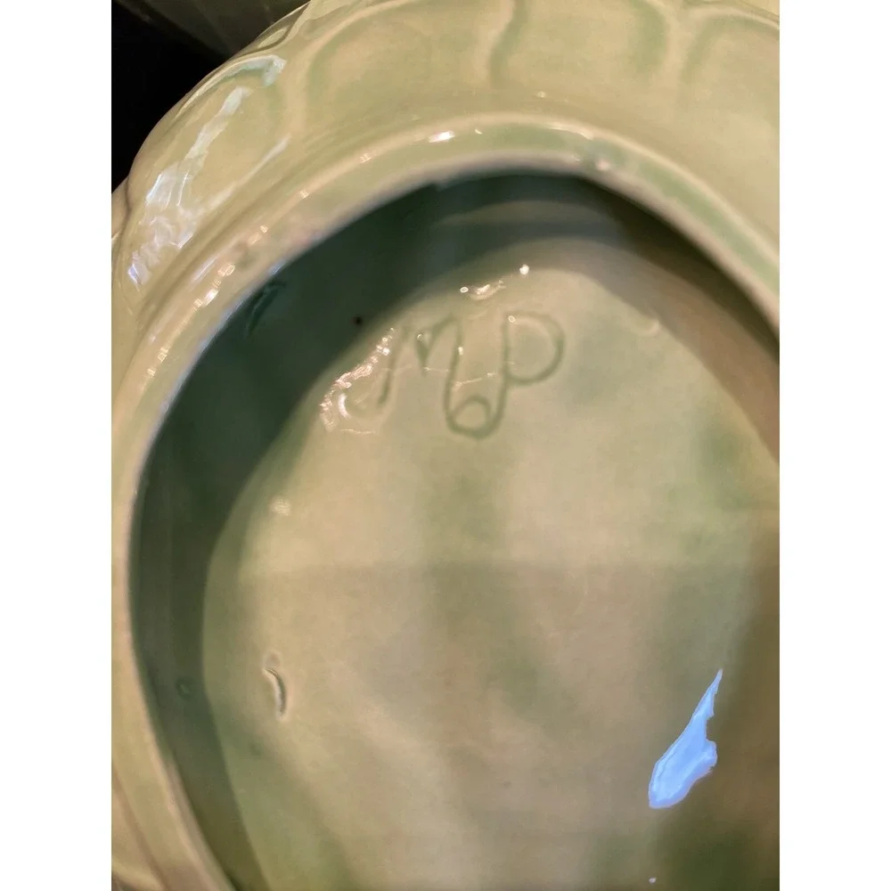 Green Cabbage Leaf Ceramic 7 Piece Salad Bowl Set